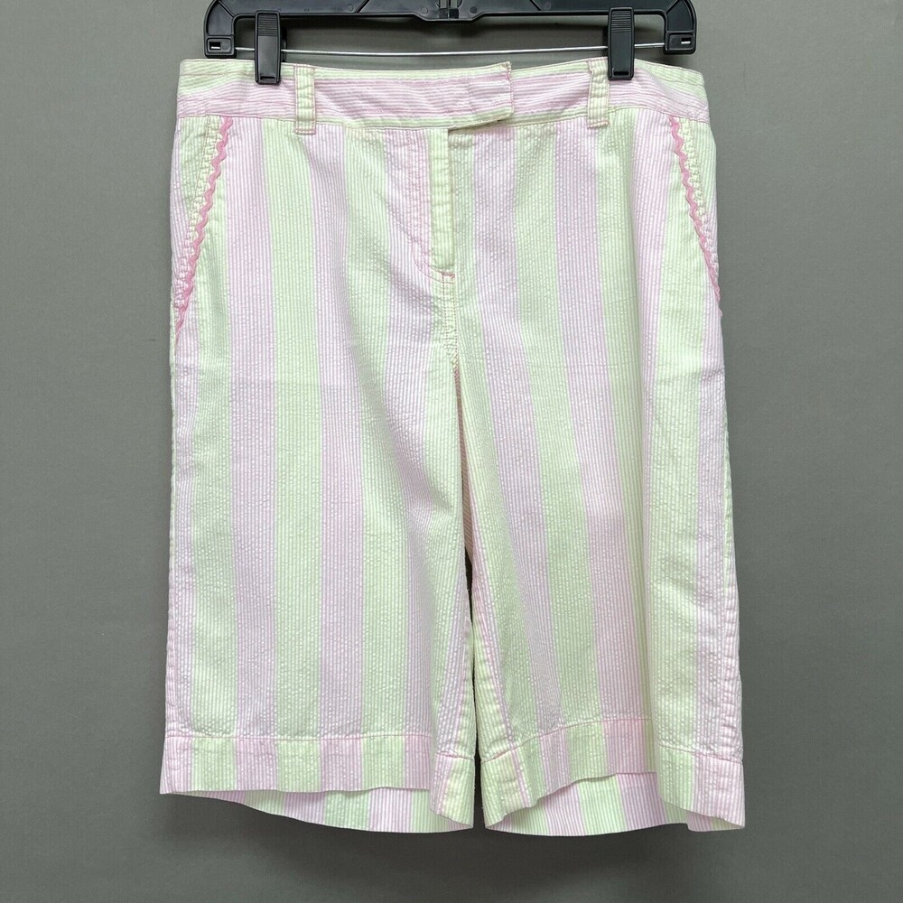 Lilly Pulitzer Women's Shorts Size 8 Pink Green Multicolor Striped